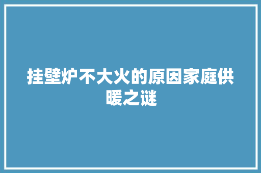 挂壁炉不大火的原因家庭供暖之谜 综合便民