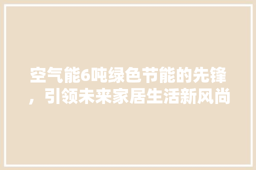 空气能6吨绿色节能的先锋，引领未来家居生活新风尚