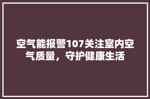 空气能报警107关注室内空气质量，守护健康生活 墙体维修
