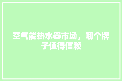 空气能热水器市场，哪个牌子值得信赖