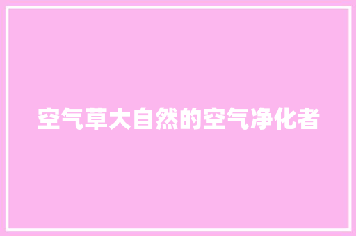 空气草大自然的空气净化者