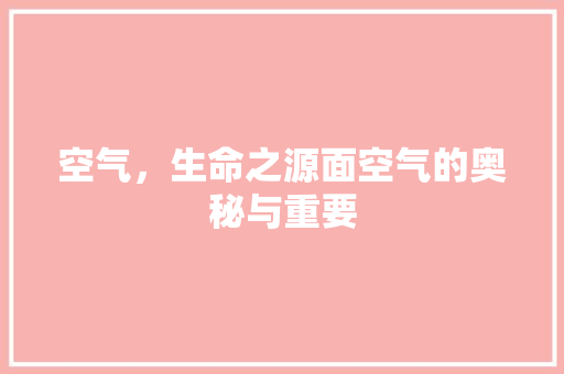 空气，生命之源面空气的奥秘与重要