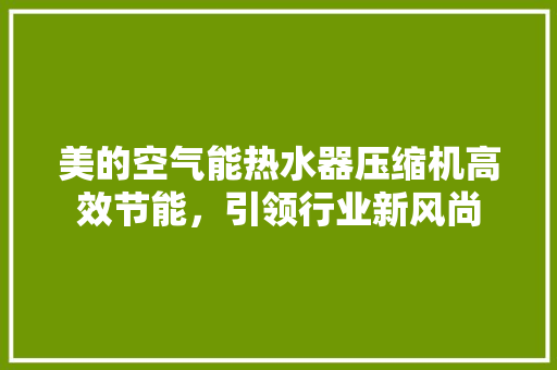 美的空气能热水器压缩机高效节能，引领行业新风尚