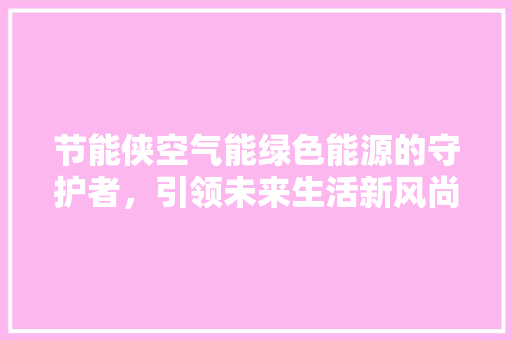 节能侠空气能绿色能源的守护者，引领未来生活新风尚