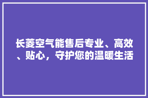 长菱空气能售后专业、高效、贴心，守护您的温暖生活