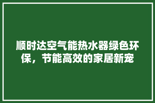 顺时达空气能热水器绿色环保，节能高效的家居新宠