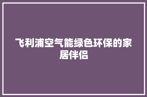 飞利浦空气能绿色环保的家居伴侣