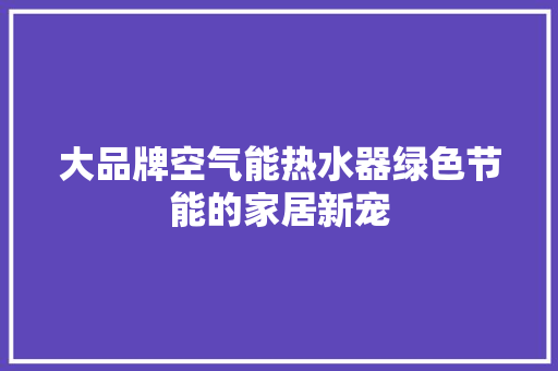 大品牌空气能热水器绿色节能的家居新宠
