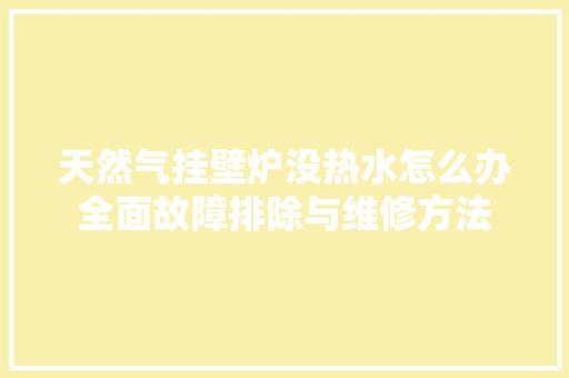 天然气挂壁炉没热水怎么办全面故障排除与维修方法