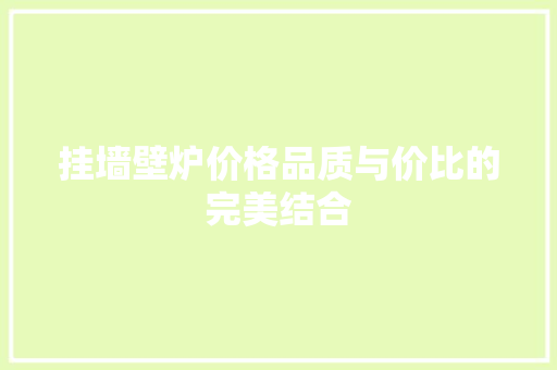 挂墙壁炉价格品质与价比的完美结合