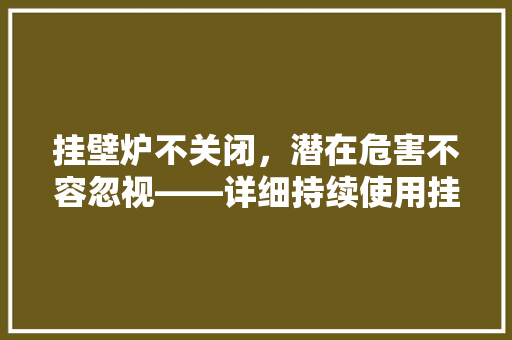 挂壁炉不关闭，潜在危害不容忽视——详细持续使用挂壁炉的五大风险
