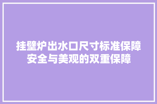 挂壁炉出水口尺寸标准保障安全与美观的双重保障