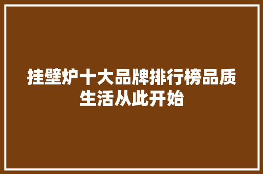 挂壁炉十大品牌排行榜品质生活从此开始