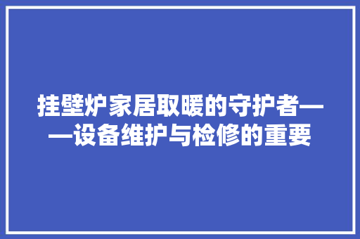 挂壁炉家居取暖的守护者——设备维护与检修的重要