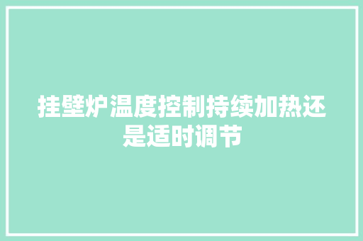 挂壁炉温度控制持续加热还是适时调节