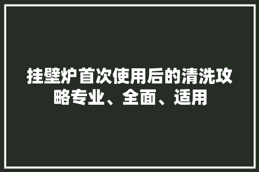 挂壁炉首次使用后的清洗攻略专业、全面、适用