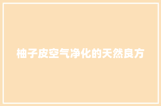柚子皮空气净化的天然良方