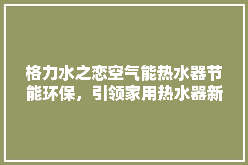 格力水之恋空气能热水器节能环保，引领家用热水器新潮流