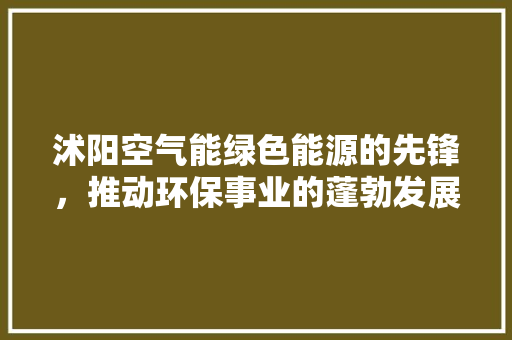 沭阳空气能绿色能源的先锋，推动环保事业的蓬勃发展