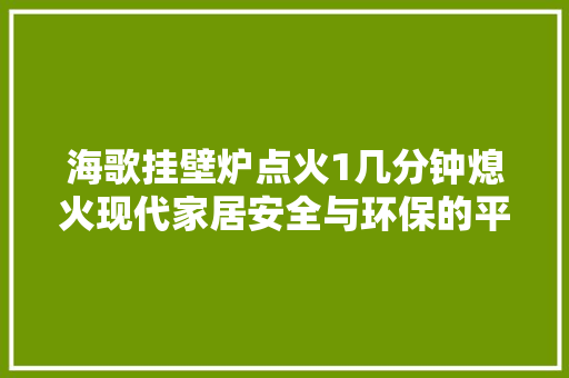 海歌挂壁炉点火1几分钟熄火现代家居安全与环保的平衡之路