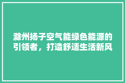 滁州扬子空气能绿色能源的引领者，打造舒适生活新风尚