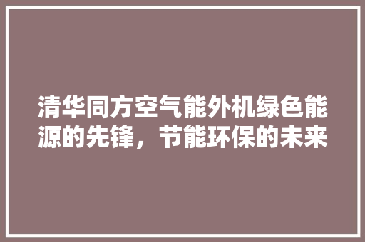 清华同方空气能外机绿色能源的先锋，节能环保的未来 厨房维修