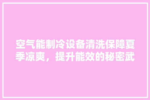 空气能制冷设备清洗保障夏季凉爽，提升能效的秘密武器