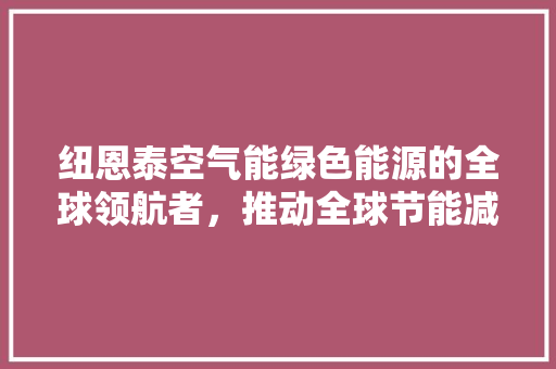 纽恩泰空气能绿色能源的全球领航者，推动全球节能减排事业