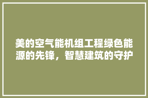 美的空气能机组工程绿色能源的先锋，智慧建筑的守护者 综合便民