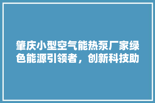肇庆小型空气能热泵厂家绿色能源引领者，创新科技助力美好生活 厨房维修