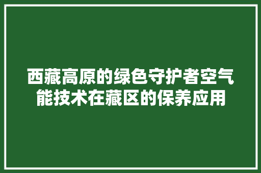 西藏高原的绿色守护者空气能技术在藏区的保养应用