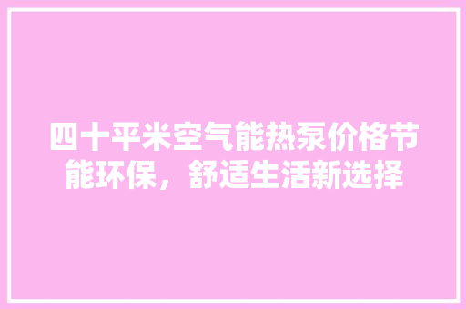 四十平米空气能热泵价格节能环保，舒适生活新选择