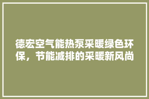 德宏空气能热泵采暖绿色环保，节能减排的采暖新风尚