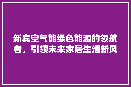 新宾空气能绿色能源的领航者，引领未来家居生活新风尚