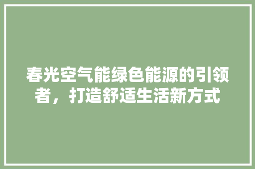 春光空气能绿色能源的引领者，打造舒适生活新方式