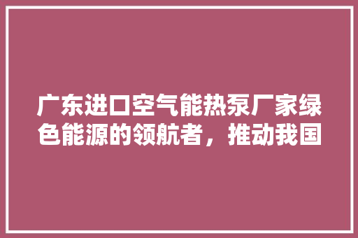 广东进口空气能热泵厂家绿色能源的领航者，推动我国节能减排事业