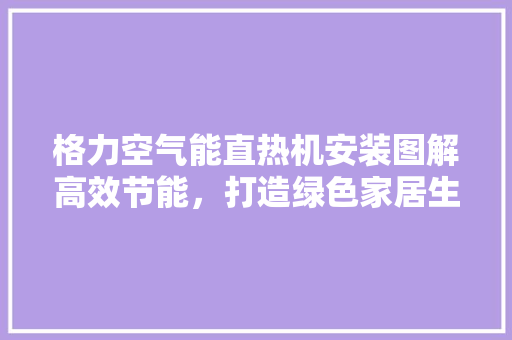 格力空气能直热机安装图解高效节能，打造绿色家居生活