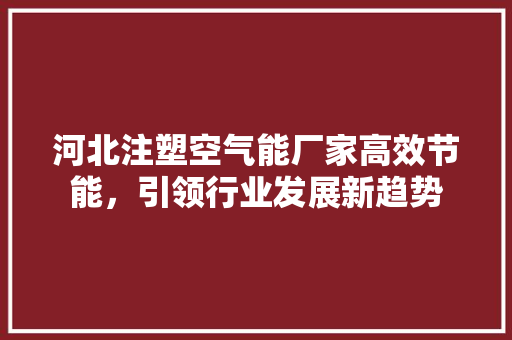 河北注塑空气能厂家高效节能，引领行业发展新趋势