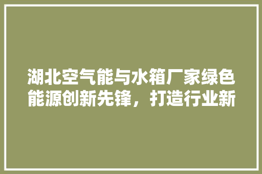 湖北空气能与水箱厂家绿色能源创新先锋，打造行业新标杆 综合便民