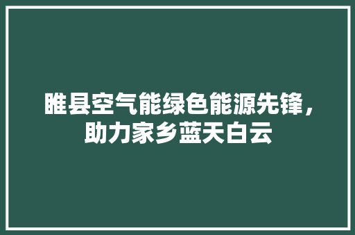 睢县空气能绿色能源先锋，助力家乡蓝天白云