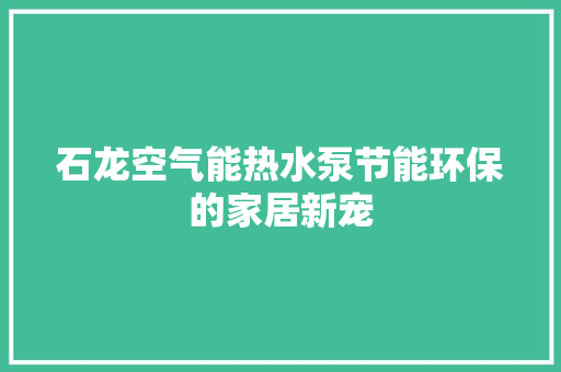 石龙空气能热水泵节能环保的家居新宠