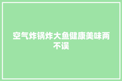 空气炸锅炸大鱼健康美味两不误