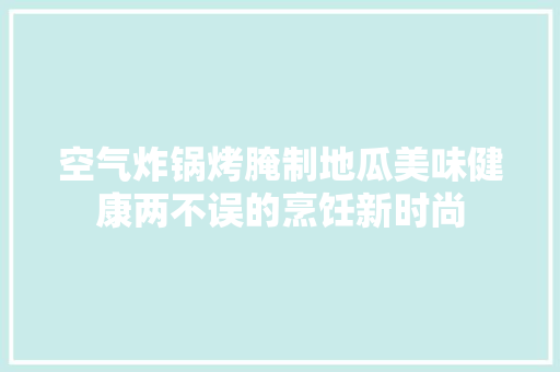 空气炸锅烤腌制地瓜美味健康两不误的烹饪新时尚