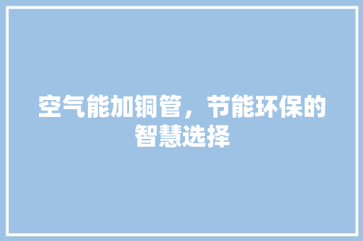 空气能加铜管，节能环保的智慧选择