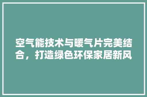 空气能技术与暖气片完美结合，打造绿色环保家居新风尚