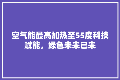 空气能最高加热至55度科技赋能，绿色未来已来 汽车维修