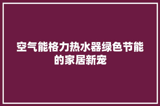 空气能格力热水器绿色节能的家居新宠 汽车维修