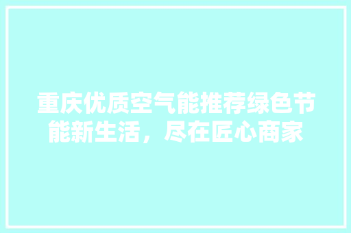 重庆优质空气能推荐绿色节能新生活，尽在匠心商家
