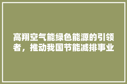 高翔空气能绿色能源的引领者，推动我国节能减排事业迈向新高度