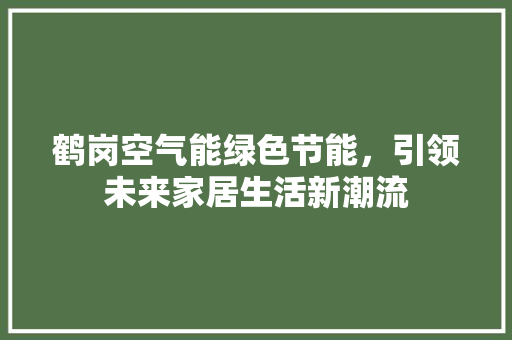 鹤岗空气能绿色节能，引领未来家居生活新潮流